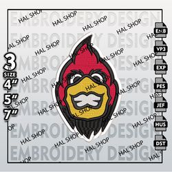North Ball State Cardinals Embroidery File, 3 Sizes, 6 Formats, NCAA Machine Embroidery Design, NCAA Instand Download.