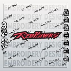 NCAA Miami OH RedHawks Embroidery File, 3 Sizes, 6 Formats, NCAA Machine Embroidery Design, NCAA Logo, NCAA RedHawks.