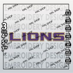 NCAA North Alabama Lions Embroidery File, NCAA Alabama Lions Teams, 3 Sizes 6 Formats, NCAA Machine Embroidery Design