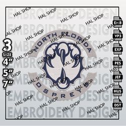NCAA North Florida Ospreys Embroidery File, NCAA Ospreys Teams, 3 Sizes 6 Formats, NCAA Machine Embroidery Design