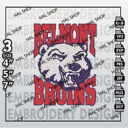 NCAA Belmont Bruins Embroidery File, NCAA Belmont Bruins Teams, 3 Sizes 6 Formats, NCAA Machine Embroidery Design