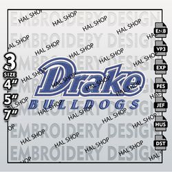 NCAA Drake Bulldogs Embroidery File, 3 Sizes, 6 Formats, NCAA Machine Embroidery Design, NCAA Logo, NCAA Bulldogs Teams
