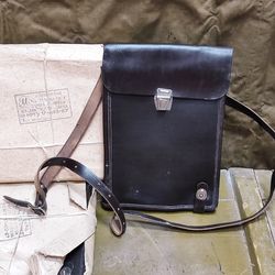 1 pcs Soviet Russian Army Officer Leather Map Military Bag Vintage Document Case Tablet Planshet USSR