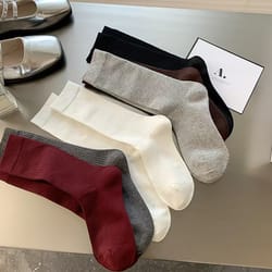 women summer thin striped angola red pile-up socks soft comfortable casual stacked socks for school new trendy ankle