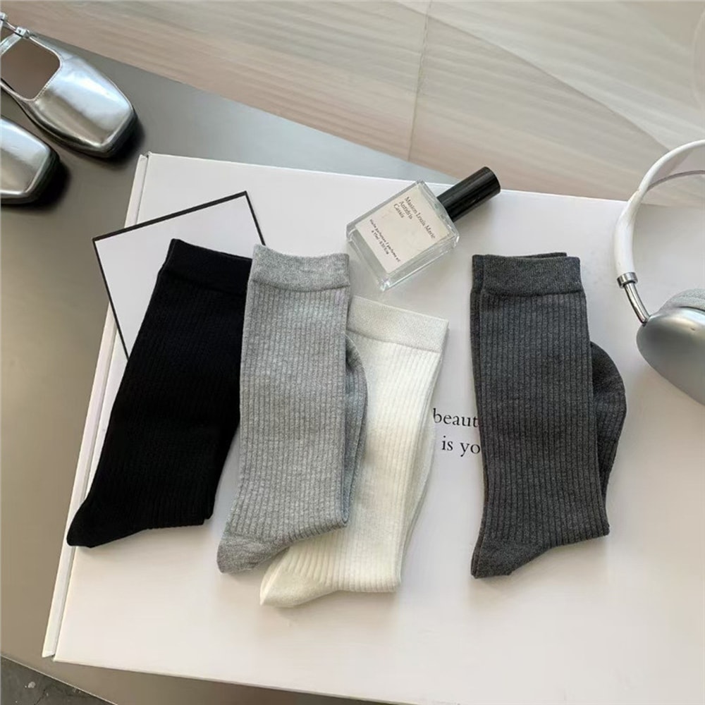 Women Summer Thin Striped Angola Red Pile-up Socks Soft Comfortable Casual Stacked Socks for School New Trendy Ankle