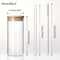 Drinking Glasses with Bamboo Lids and Straws, Borosilicate Glass Tumbler Cups, Tall Clear Iced Coffee Cups