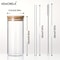 Drinking Glasses with Bamboo Lids and Straws, Borosilicate Glass Tumbler Cups, Tall Clear Iced Coffee Cups