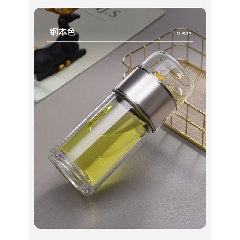 High Borosilicate Glass Tea Water Bottle Double Layer Infuser Tumbler Drinkware With Tea Filter 6