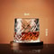 Rotating Spinning Tumbler Whiskey Glass Crystal Whiskey Glasses With Base Wine Brandy Drinkware For 5