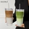 Floral Glass Coffee Cup With Lid And Straw Transparent Tumblers For Juice And Coffee Drinkware Mugs 0