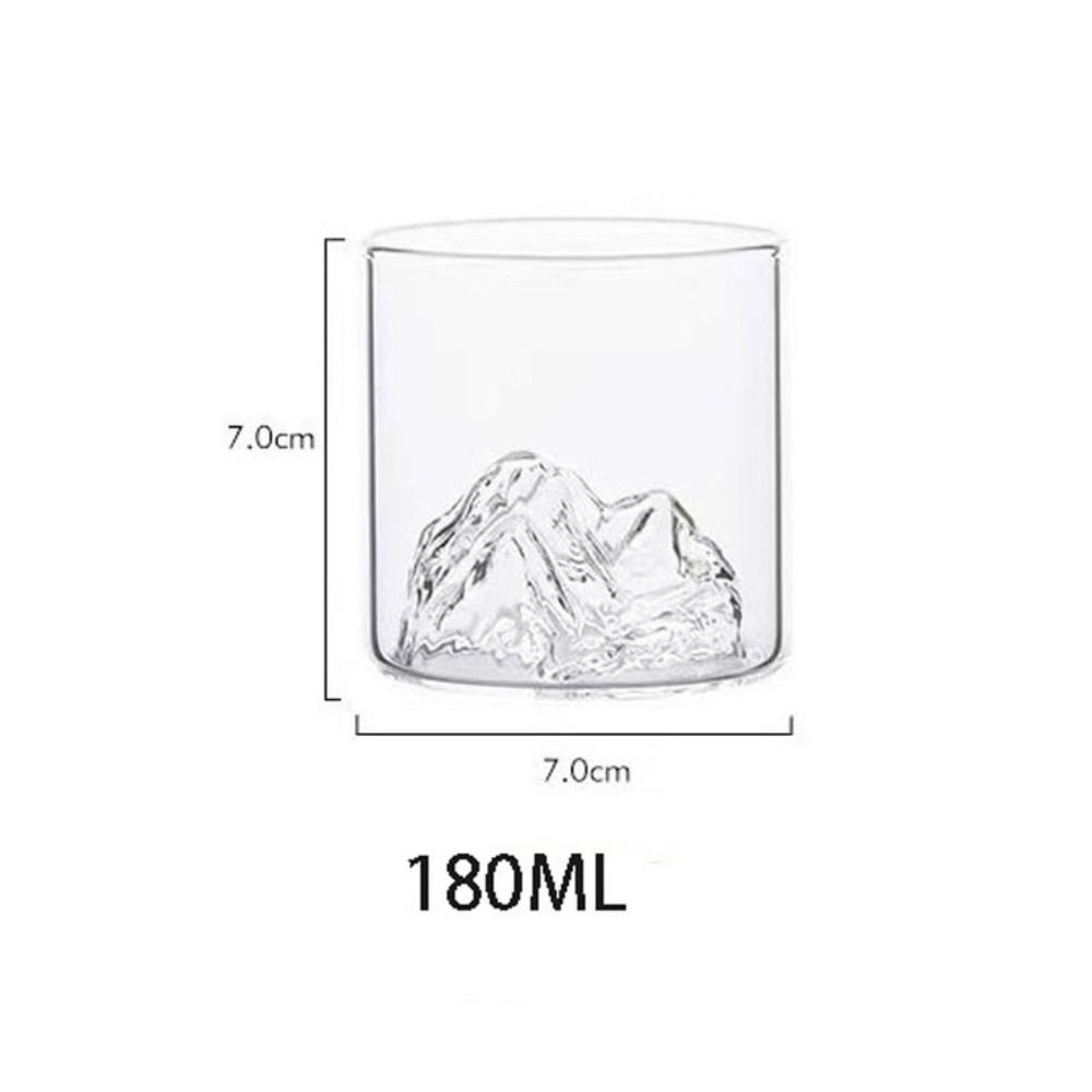 Heat-Resistant Borosilicate Whiskey Glass, Elegant Mountain View Tumbler for Scotch Wine Tea, Home Barware