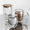 Double Wall Mugs Beer Whiskey Wine Glasses Tumbler Holder Cup Coffee Cups Tea Mug with Lid