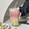 Cute Glass Tumbler With Straw And Lid Transparent Bubble Tea Cup Iced Coffee Juice Tea Glass Letter 2