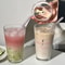 Cute Glass Tumbler With Straw And Lid Transparent Bubble Tea Cup Iced Coffee Juice Tea Glass Letter 4