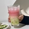 Cute Glass Tumbler With Straw And Lid Transparent Bubble Tea Cup Iced Coffee Juice Tea Glass Letter 6