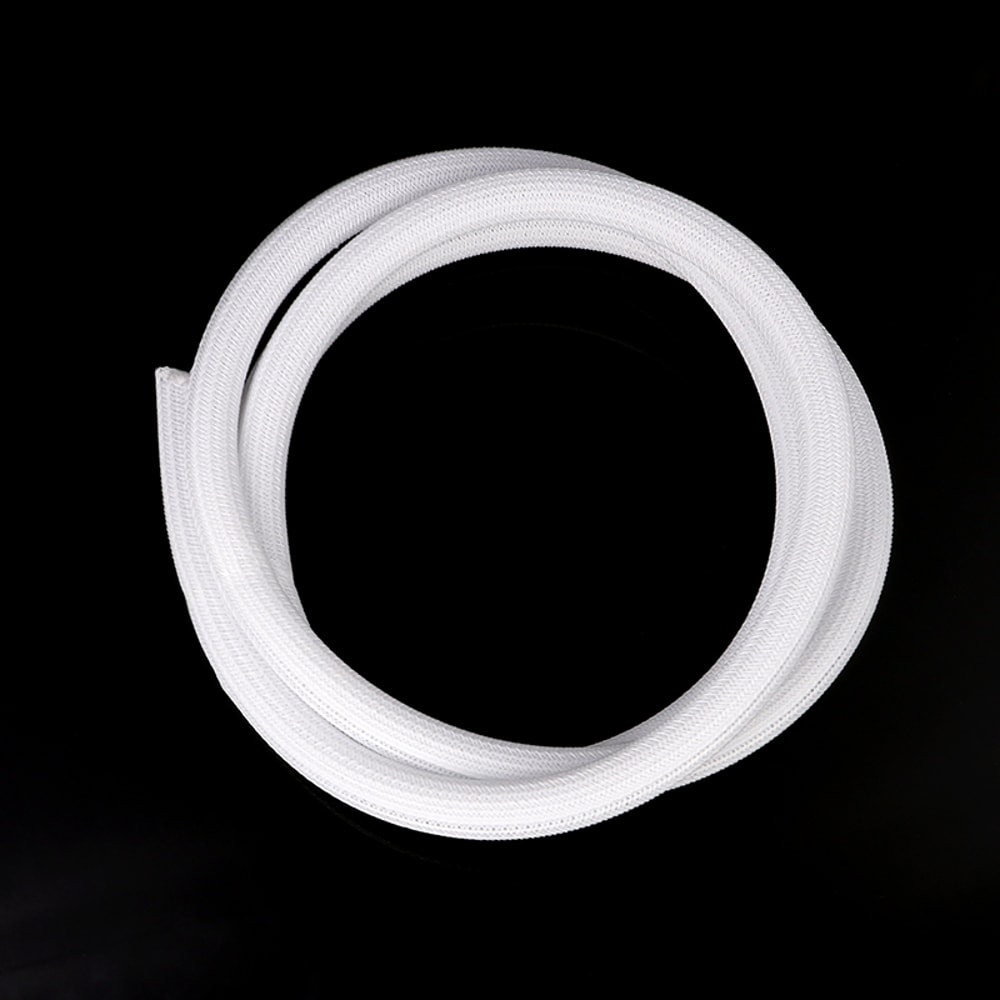 Braided Insulated White Self Closed Cable Sleeve Loom Split Wrap Wire Organizer 0