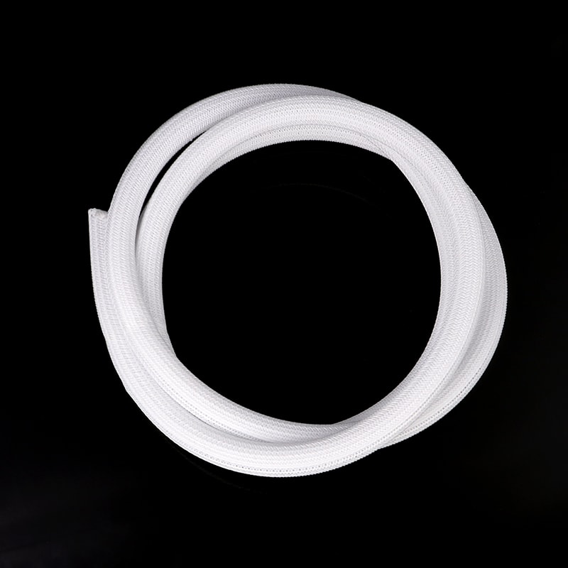 Braided Insulated White Self Closed Cable Sleeve Loom Split Wrap Wire Organizer 0