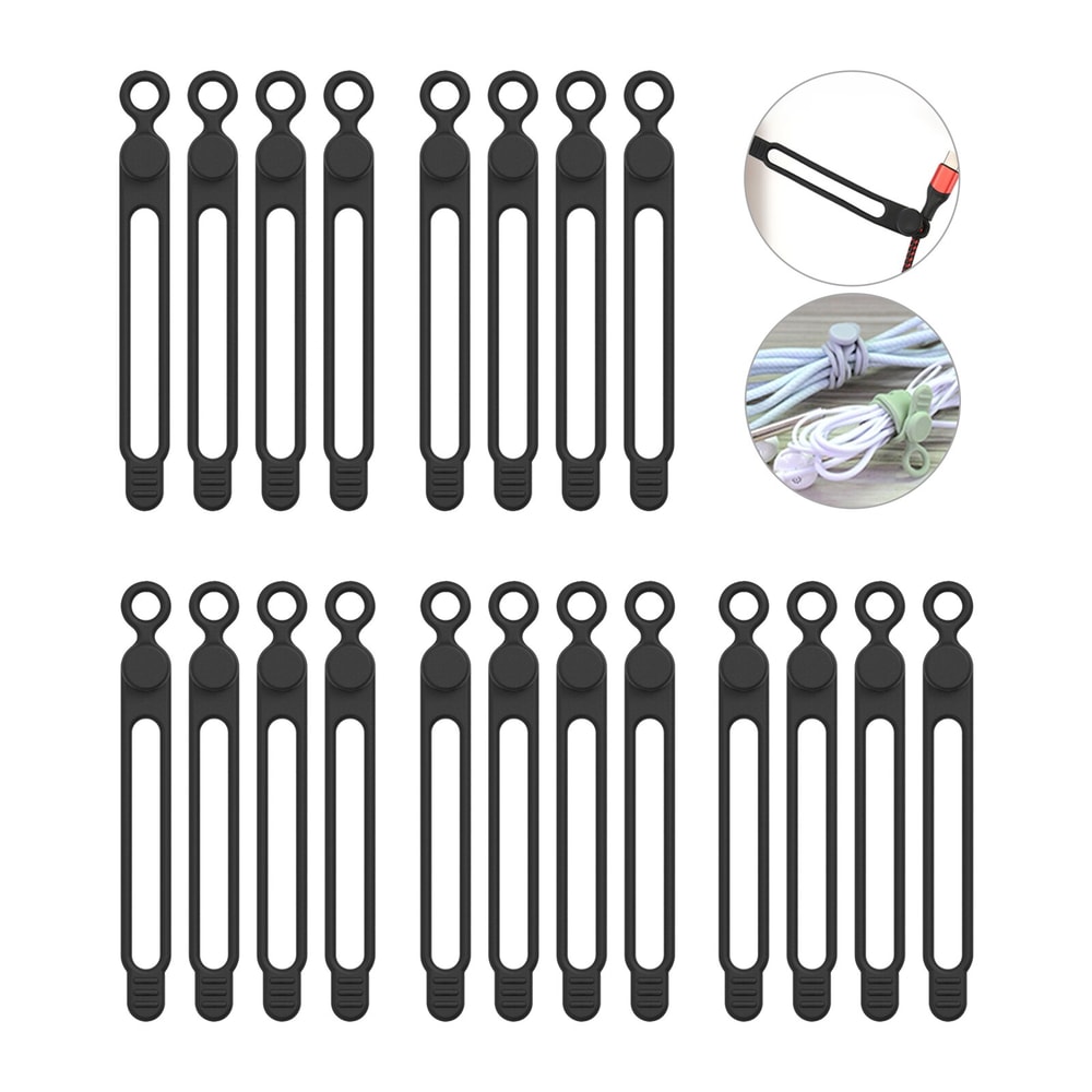 Silicone Cable TiesCord OrganizerCable StrapsReusable Cord TiesTravel Cable Organizer Cute Elastic 7