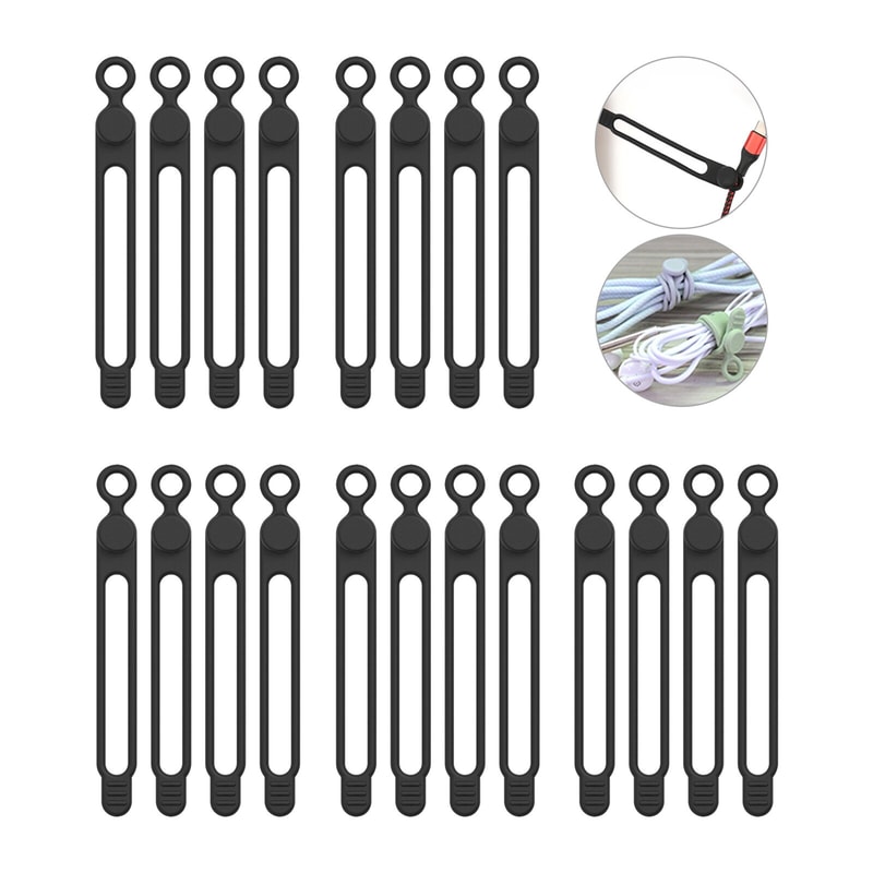 Silicone Cable TiesCord OrganizerCable StrapsReusable Cord TiesTravel Cable Organizer Cute Elastic 7