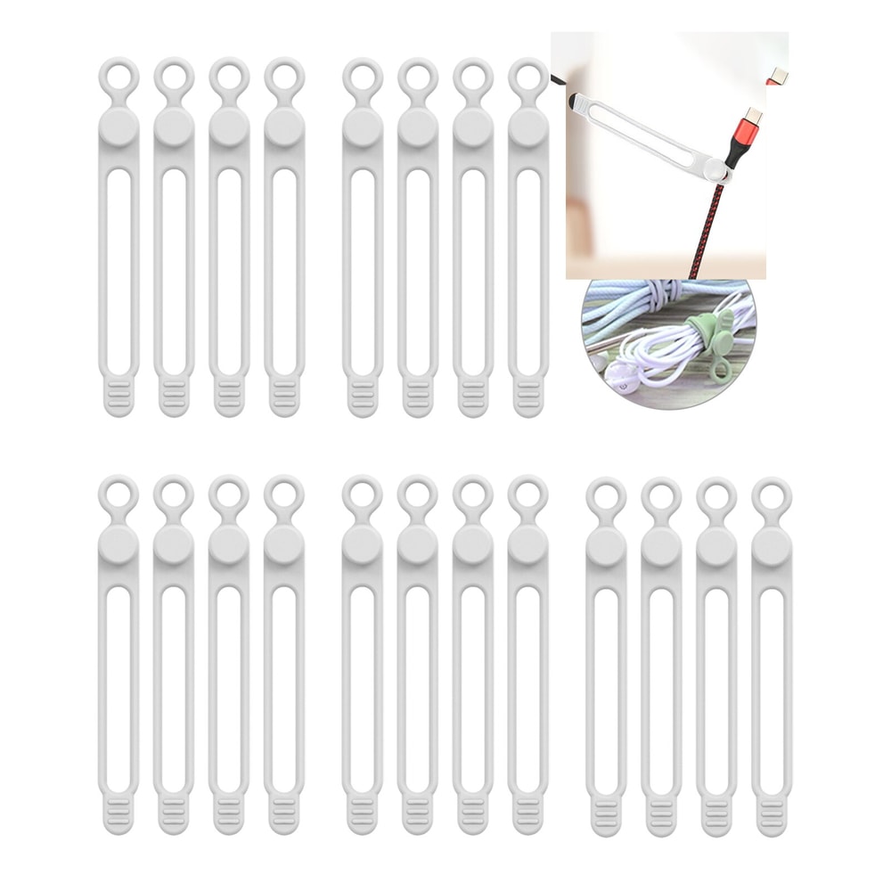 Silicone Cable TiesCord OrganizerCable StrapsReusable Cord TiesTravel Cable Organizer Cute Elastic 6