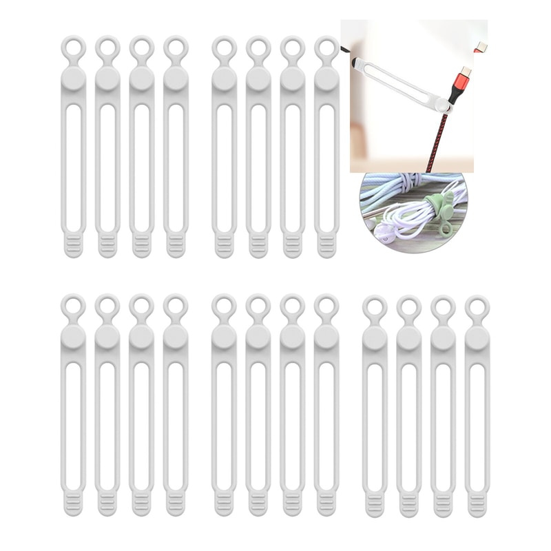 Silicone Cable TiesCord OrganizerCable StrapsReusable Cord TiesTravel Cable Organizer Cute Elastic 6