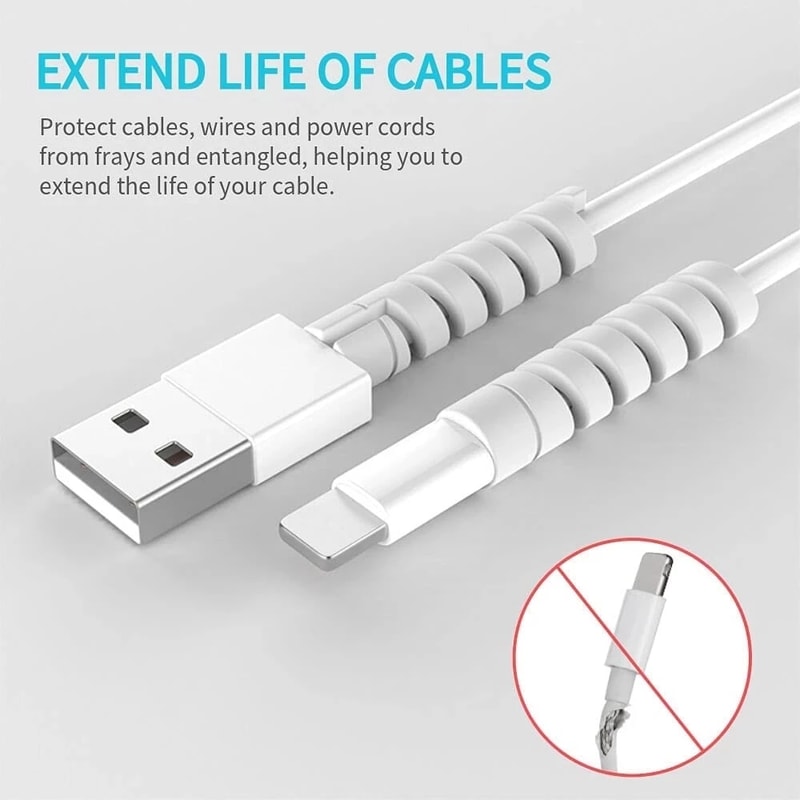 USB Charger Spiral Cable Saver Management Cover For Earphone Mouse Cord Protector 3