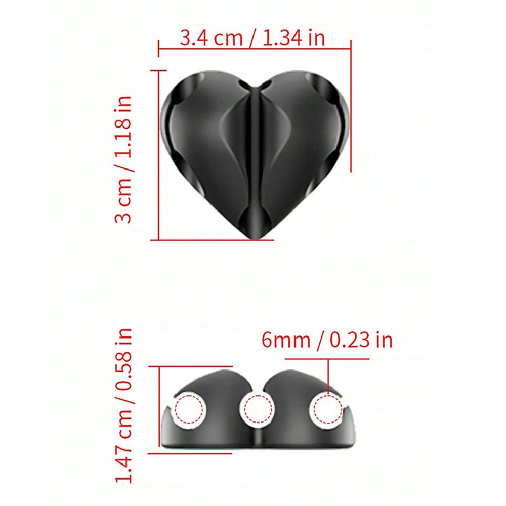 USB Charging Cable Clips Heart Shaped Mini Organizer Desk Tidy Winder Holder Protectors For Home Of 4