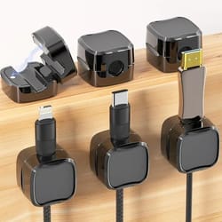 cable organizer with magnetic clips adjustable cord holder for desk wire keeper cable management