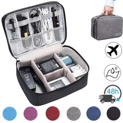 Portable Electronic Organizer, USB Charger Storage Bag, Waterproof Cable Organizer, Travel Suitcase Organizer