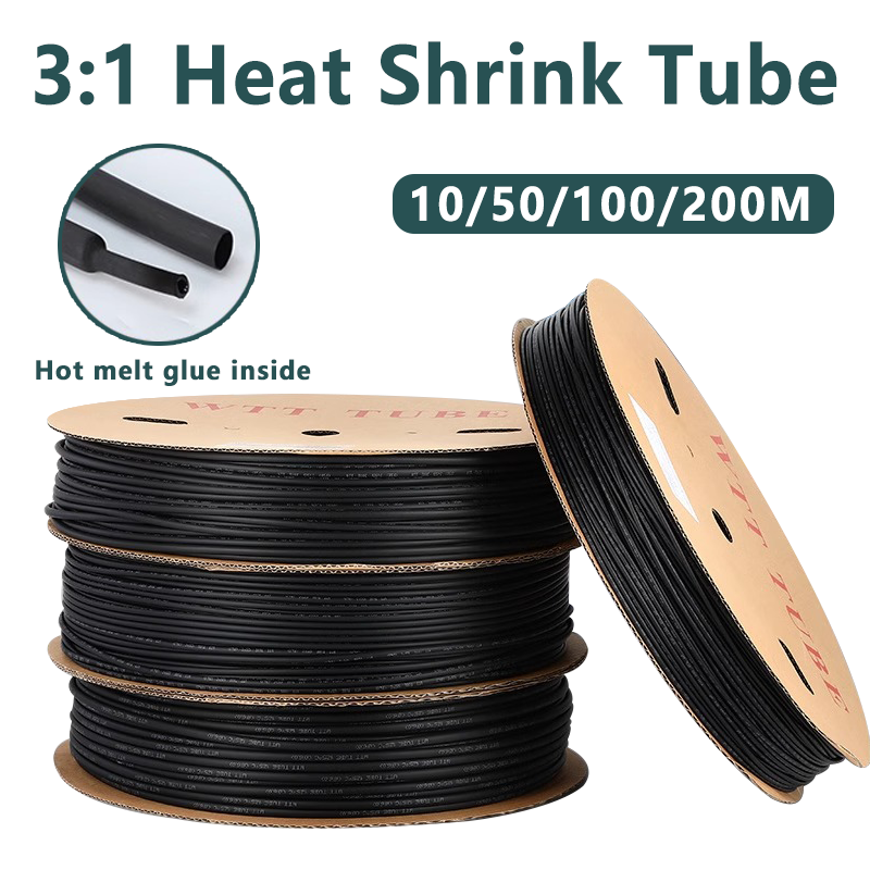 Black Heat Shrink Tube Polyolefin Thermal Insulated Cable Sleeve Red 1