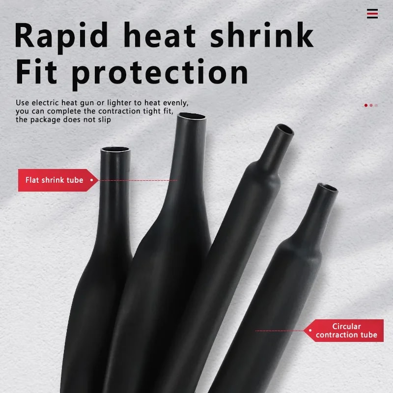 Black Heat Shrink Tube Polyolefin Thermal Insulated Cable Sleeve Red 3