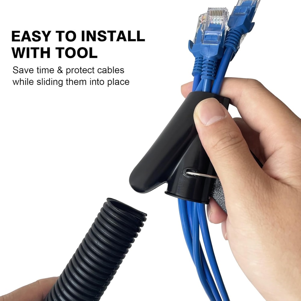 Flexible Wire Covers Flame Retardant Split Wire Loom Tubing With Installation Tool Cord Protectors 3