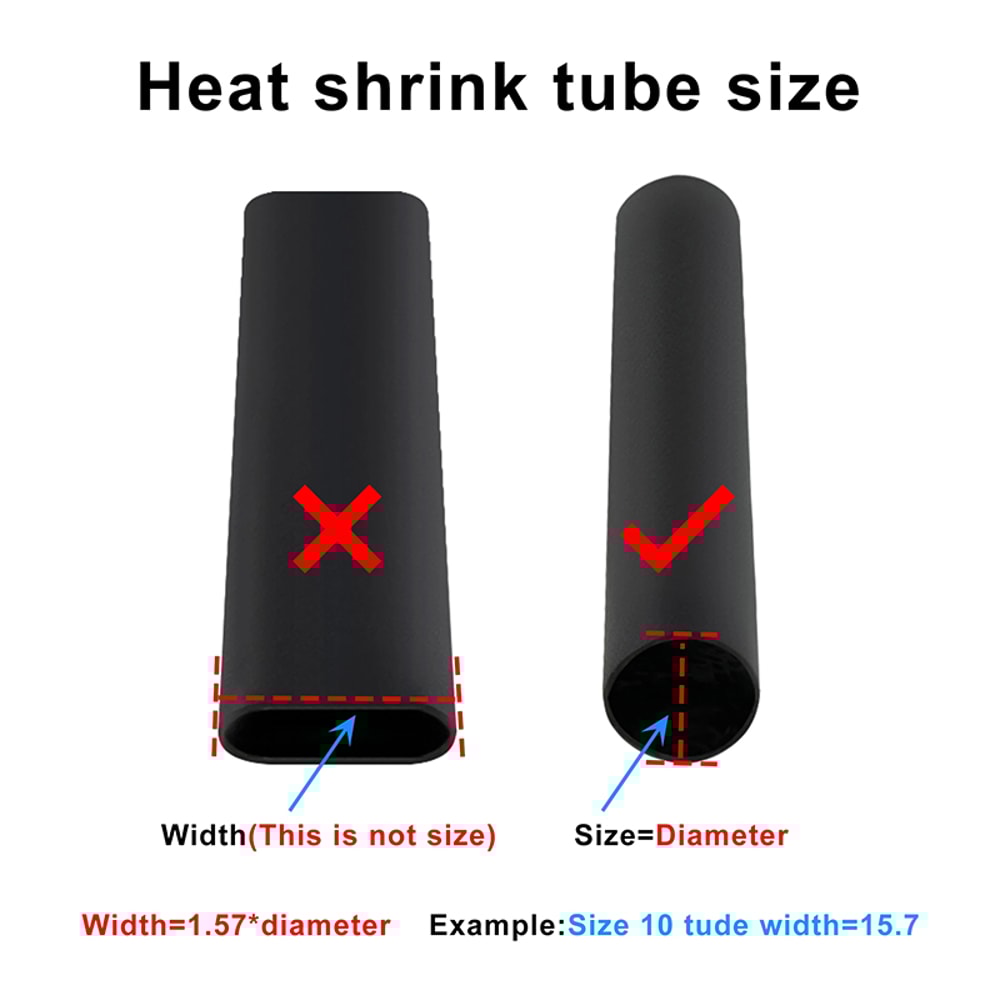 Dual Wall Insulated Heat Shrink Tubing Waterproof Adhesive Black Shrinkable Tube 5