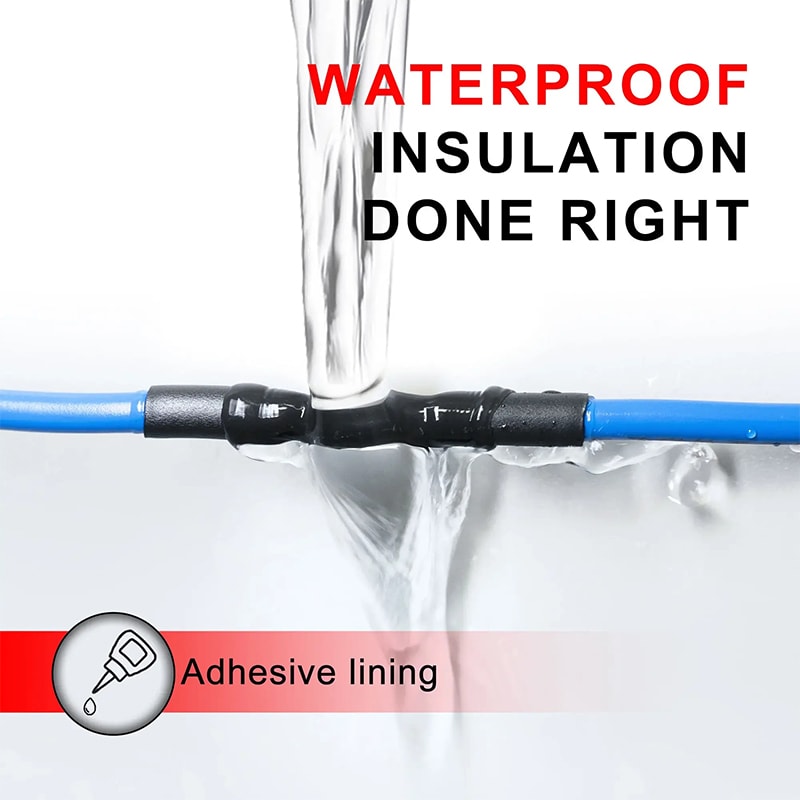 Dual Wall Insulated Heat Shrink Tubing Waterproof Adhesive Black Shrinkable Tube 2