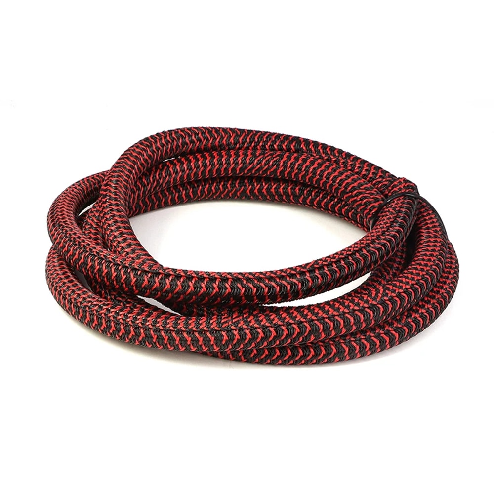 BlackRed Braided SelfClosed Cable Sleeve Insulated Auto Wire Loom Wrap Split Organize 5