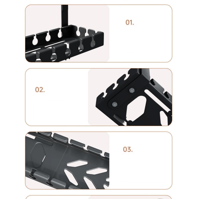 Retractable Power Strip Storage Under Table Storage Rack No Punching Metal Cable Management Tray Ho 4