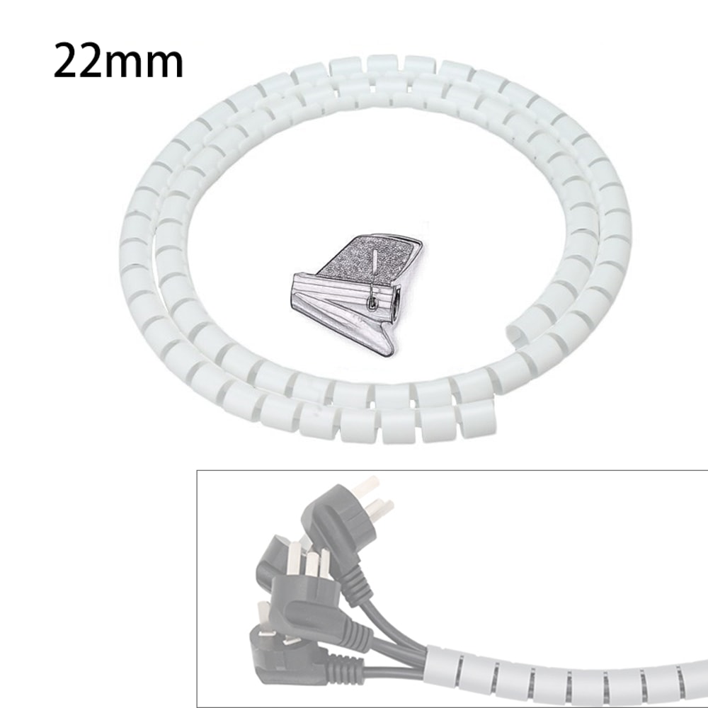 Spiral Winder Cable Cover Protector Wire Desk Organizer Computer Cord Bite Tube Clip Management Too 5