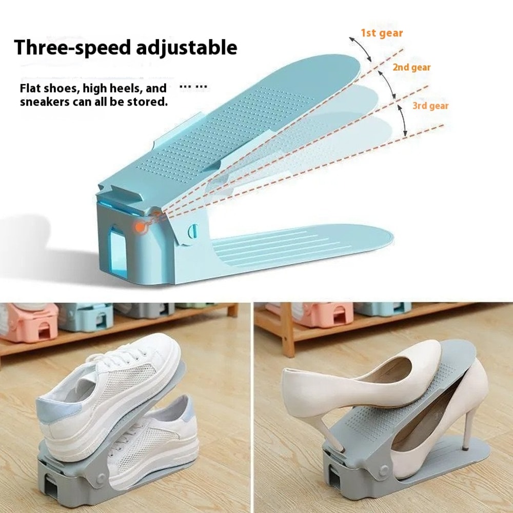 Shoe Slots Space Saving Saver 4 Gears Adjustable Shoe Stacker Organizer For Household Storage 2