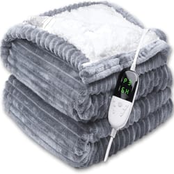 striped flannel electric blanket, electric heating blanket with speed temperature adjustment, speed timed automatic