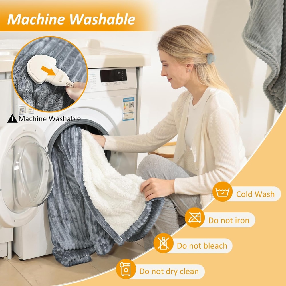 Striped Flannel Electric Blanket Electric Heating Blanket With Speed Temperature Adjustment Speed T 3