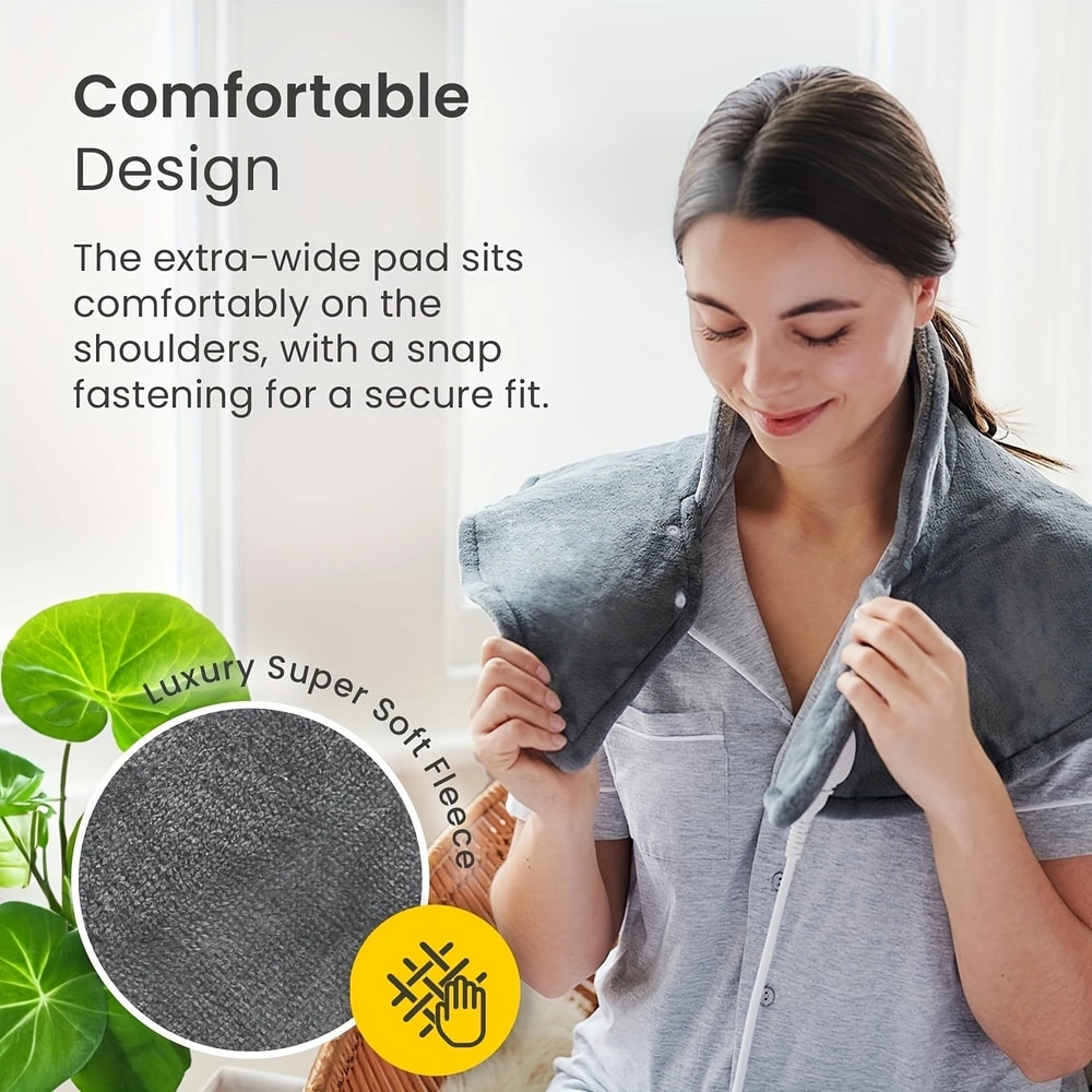 Heating Pad With LCD Display Rapid Heating Auto Shut Off Heat Levels Timer Settings 3