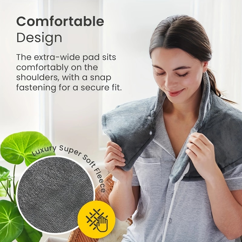 Heating Pad With LCD Display Rapid Heating Auto Shut Off Heat Levels Timer Settings 3