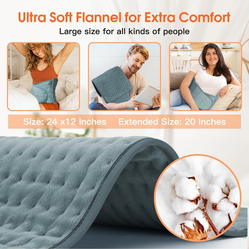 Electric Heating Waist Pad Heating Pads Electric For Back Pain Relief Heating Settings With Auto Of 3