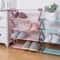 Z Shaped Fabric Shoe Rack, Simple Layer Assembled Dustproof Storage Rack for Household Use