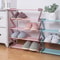 Z Shaped Fabric Shoe Rack, Simple Layer Assembled Dustproof Storage Rack for Household Use