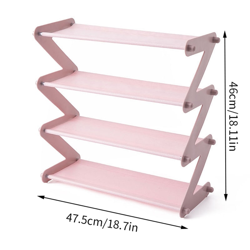 Z Shaped Fabric Shoe Rack, Simple Layer Assembled Dustproof Storage Rack for Household Use