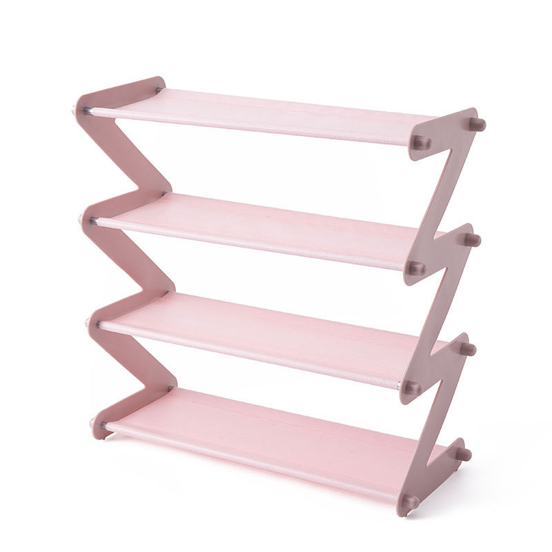 Z Shaped Fabric Shoe Rack, Simple Layer Assembled Dustproof Storage Rack for Household Use