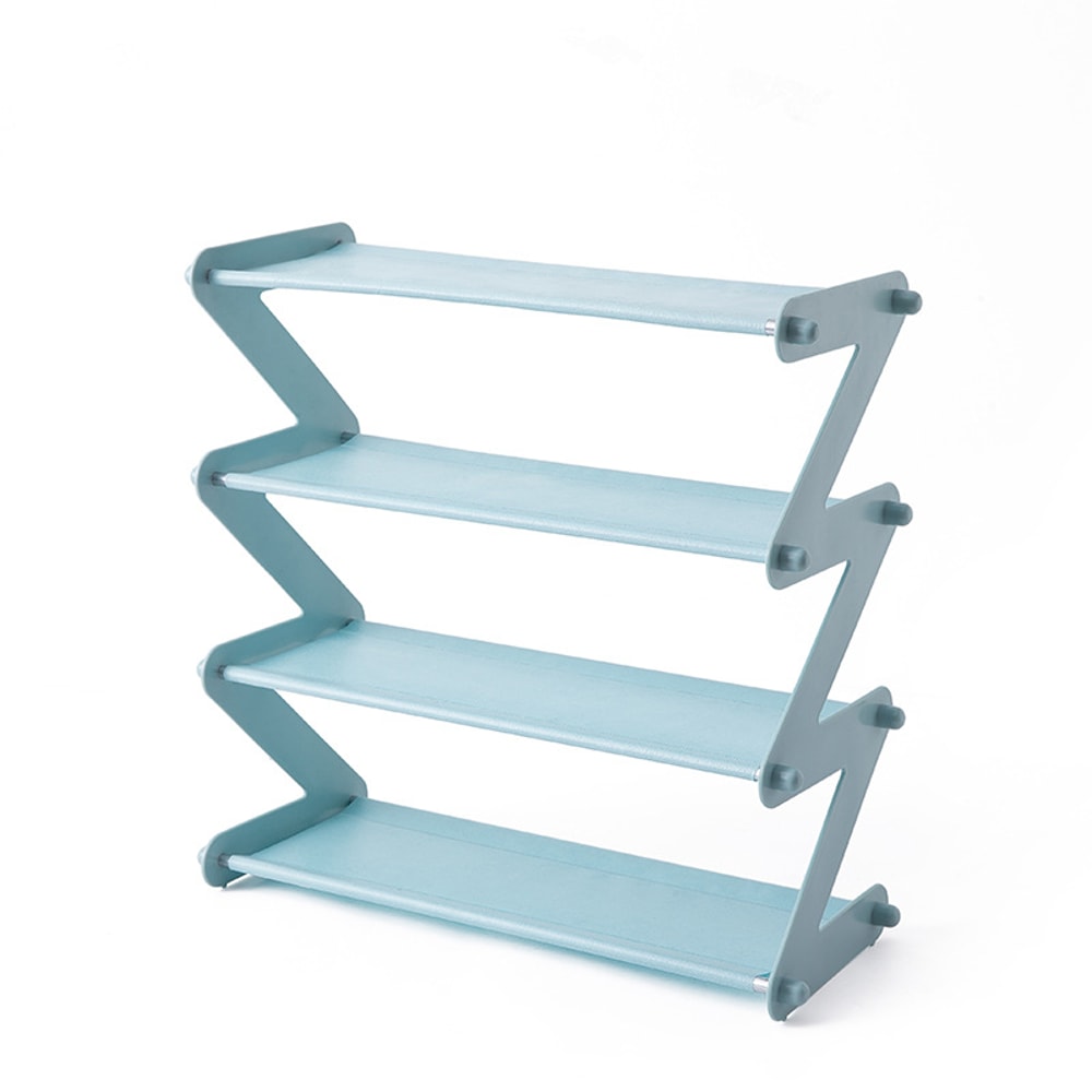 Z Shaped Fabric Shoe Rack, Simple Layer Assembled Dustproof Storage Rack for Household Use