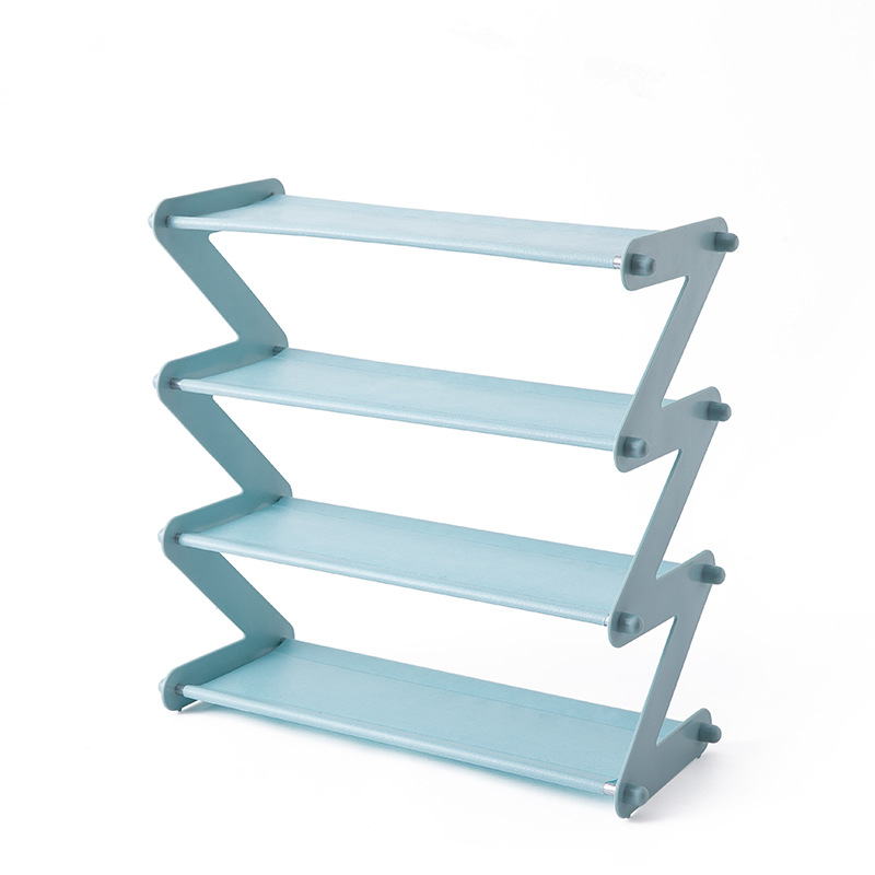 Z Shaped Fabric Shoe Rack, Simple Layer Assembled Dustproof Storage Rack for Household Use