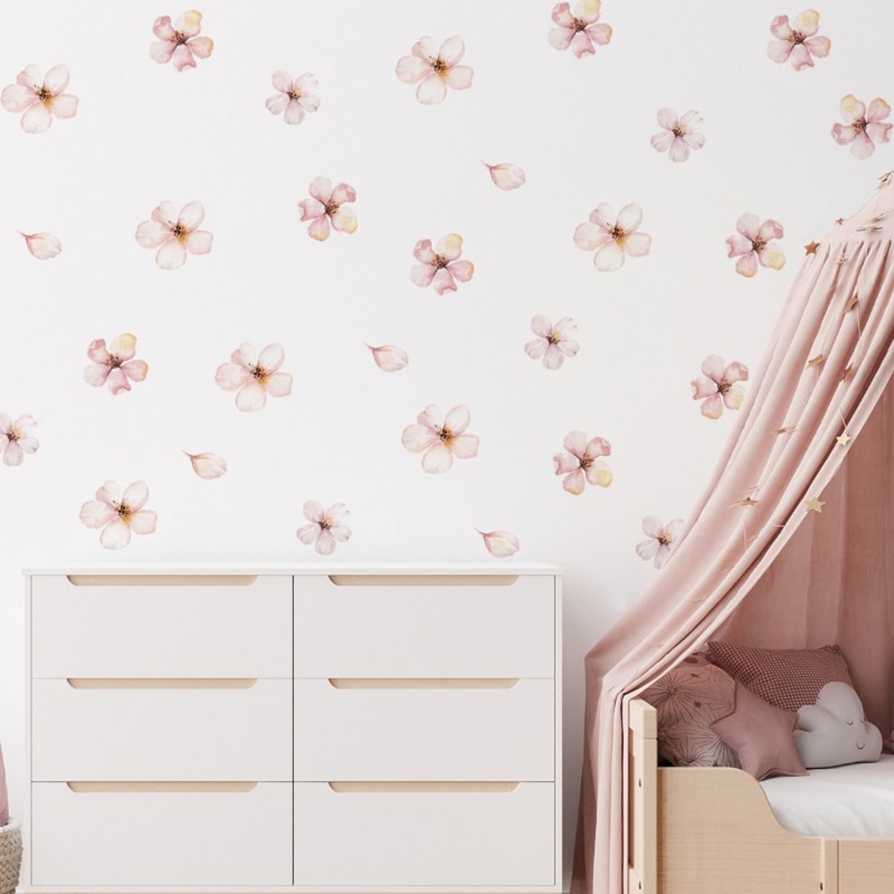 Floral Plants Flowers Wall Stickers Self Adhesive Vinyl Wall Decor For Living Rooms Background Wall 1